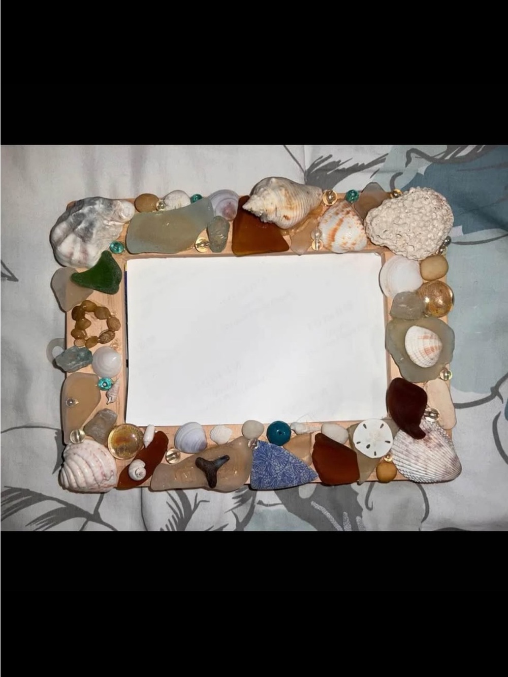 Handcrafted Beach Seashell Wall Frame 4 x 6 beach house decor